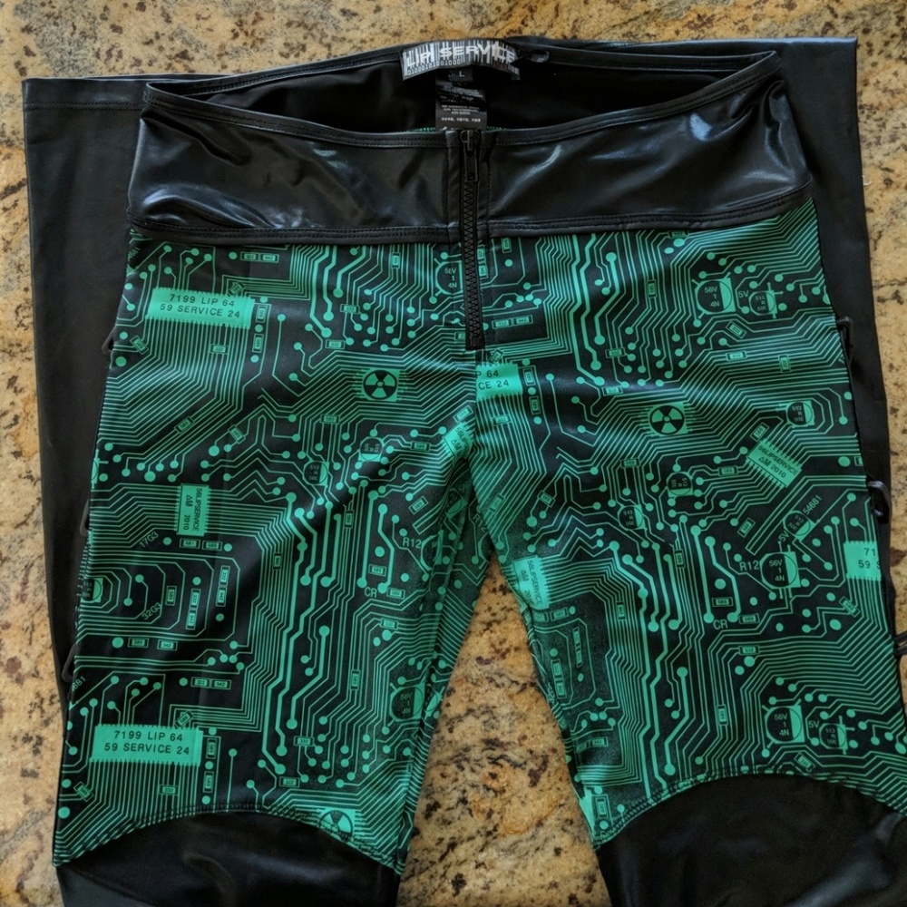 Lip Service Circuit City Cyber Goth Pants - Large